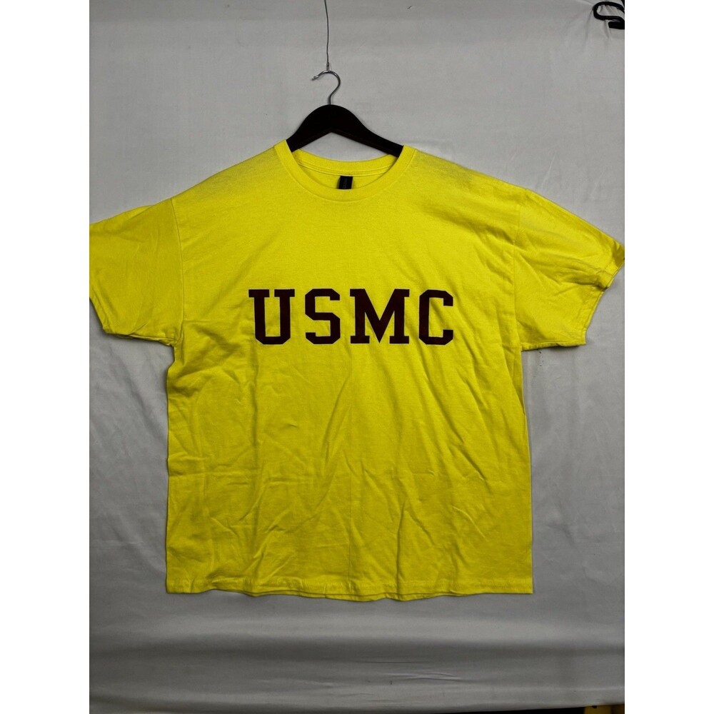 USMC Yellow Heavy Cotton T Shirt Marine Corps Military Graphic Men’s 2XL